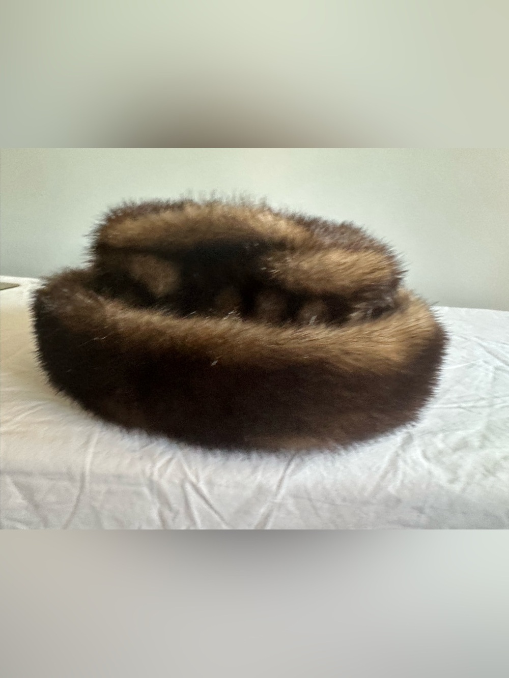 Parkhurst JOSEPHINE FAUX FUR HAT Brown Fur Headband Matching Furry Earmuffs Vint